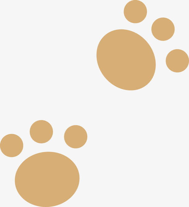 可爱土黄色猫爪印图标矢量素材