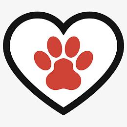 爱心心形狗爪印爱狗