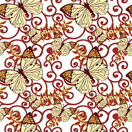 绚丽手绘蝴蝶背景矢量素材