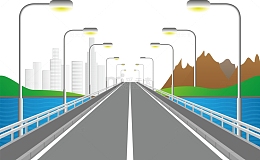 城市街道马路路灯