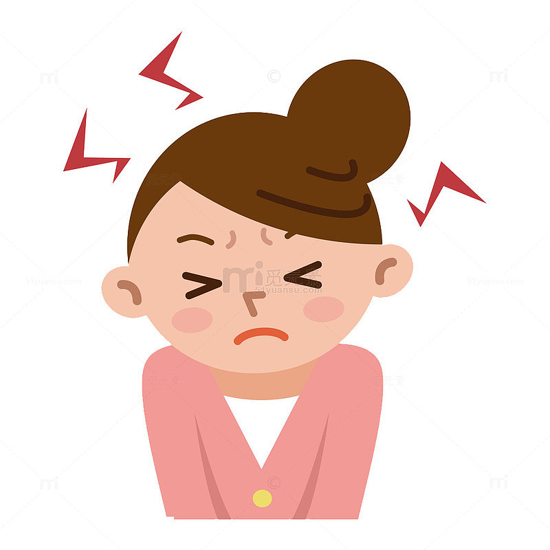 卡通困惑的女人