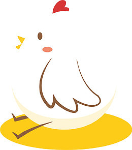 白色可爱卡通彩蛋小鸡