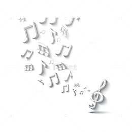 白色立体音乐旋律设计素材