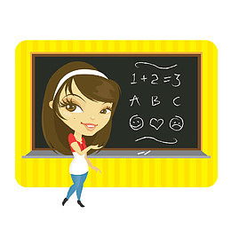 上数学课的女老师