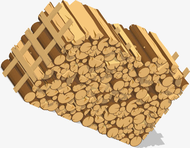 手绘木制柴火精美图案