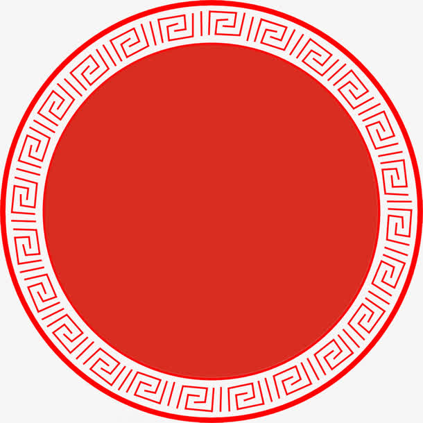 红色中国风古典圆圈
