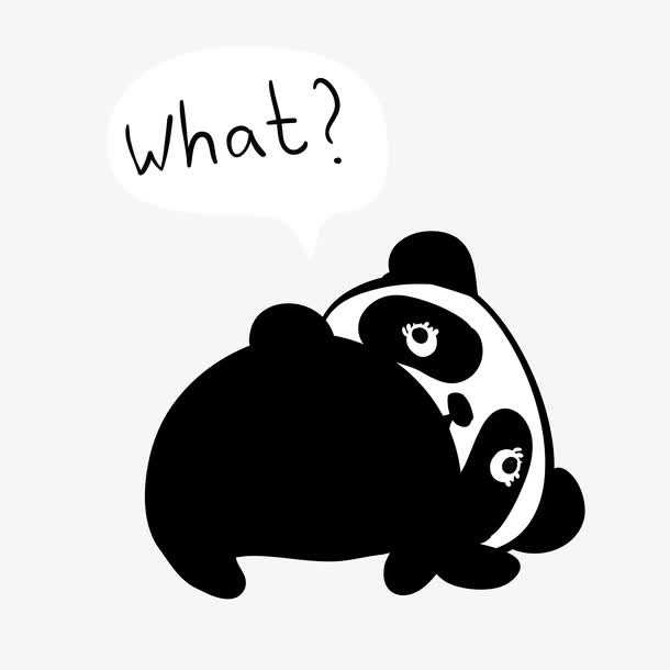 黑色的卡通大熊猫