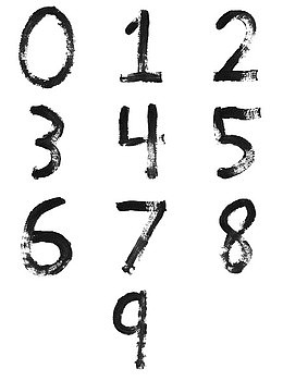 手绘黑色数字