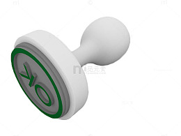 手绘白色圆形图章