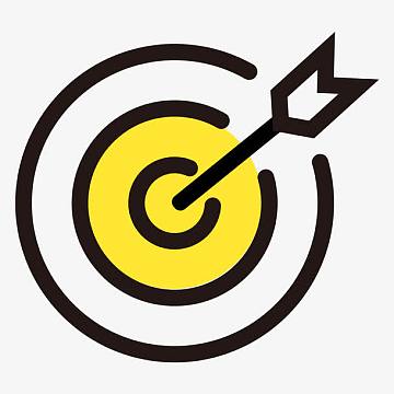 黄色手绘圆环射箭元素