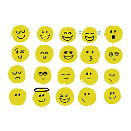 矢量EMOJI黄色圆脸表情包