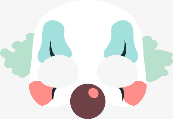 白色卡通小丑面具