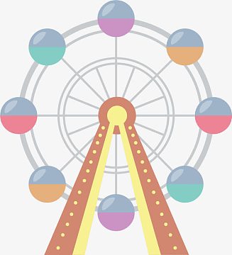 游乐园彩色扁平摩天轮