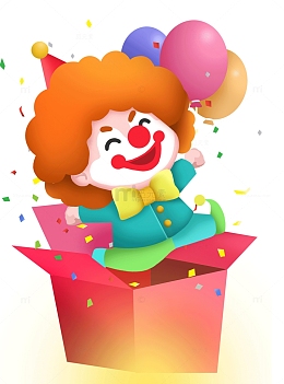 愚人节拿着气球的小丑