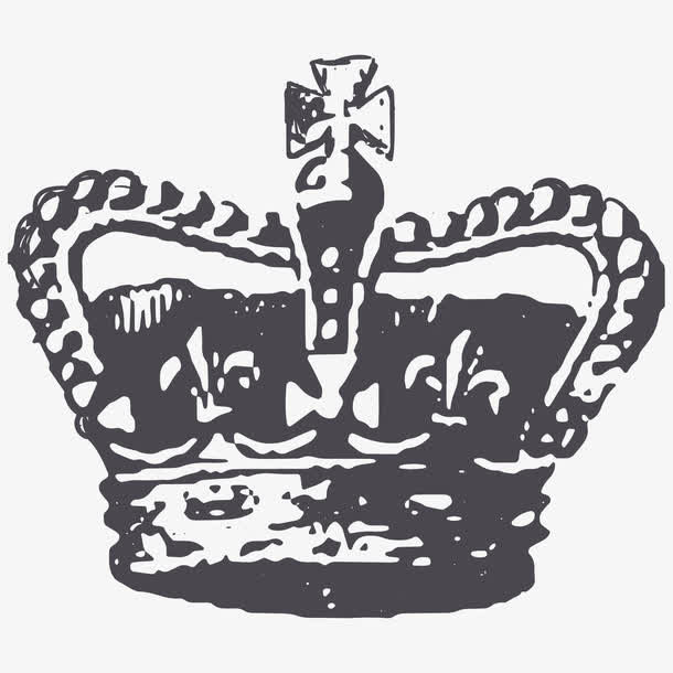 公主皇冠黑白图案