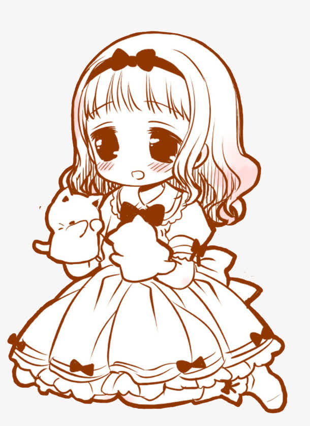 戴小熊玩偶的小女孩