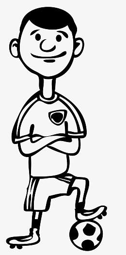 卡通学生小男孩踢足球png