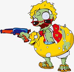 卡通植物大战僵尸游泳僵尸