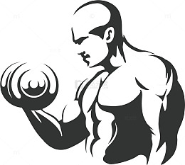 男人哑铃健身俱乐部logo