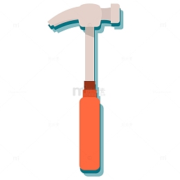 卡通劳动工具羊角榔头矢量素材