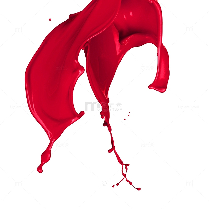 红色油漆笔刷喷溅图案