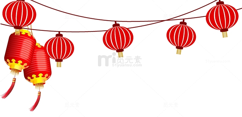 中国红春节海报灯笼