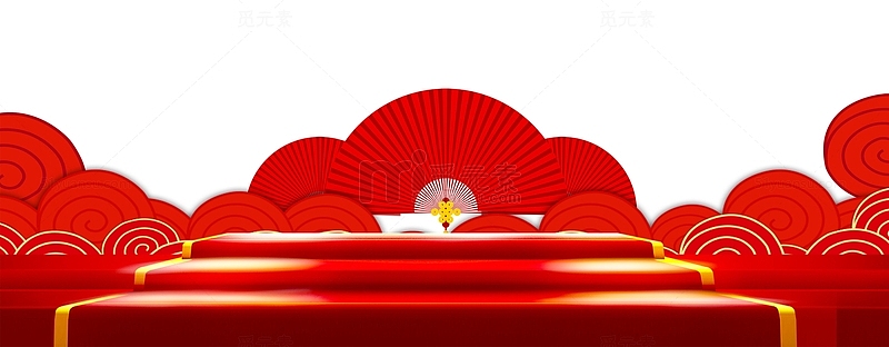 中国红春节海报设计免抠素材