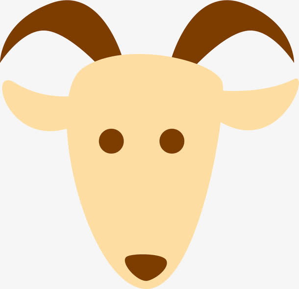 山羊角矢量卡通动物