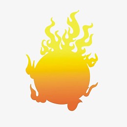 卡通扁平化黄色火球插画免抠