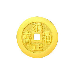 周大福钱币转运珠黄金吊坠