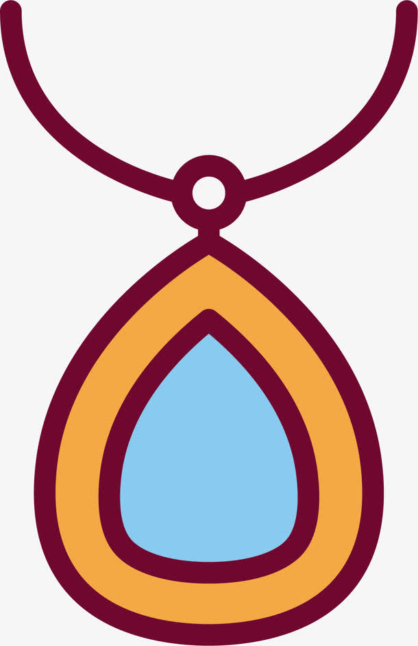 椭圆形卡通矢量项链