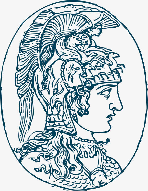 椭圆形卡通矢量希腊壁画