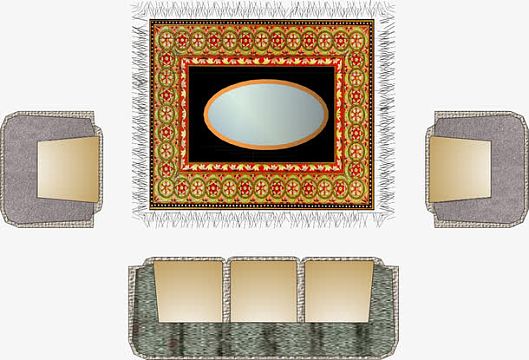 客厅桌子茶几平面图