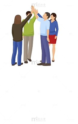 手绘卡通商务人物四个人