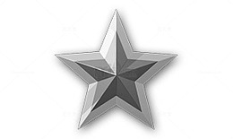 创意合成银色质感五角星形状