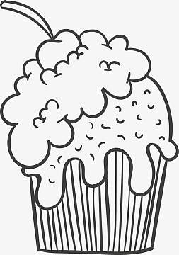 卡通冰淇淋简笔画素材图