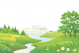 绿色卡通清新春季海报设计