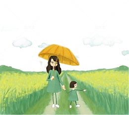 绿色清新唯美母亲节海报背景