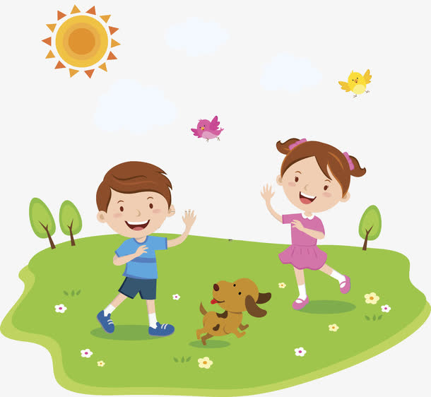 卡通手绘春季儿童欢乐海报设计