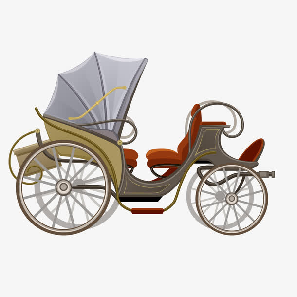 卡通复古黄包车设计