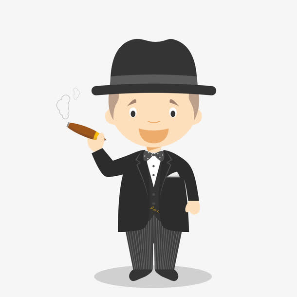 抽雪茄的人物设计矢量图