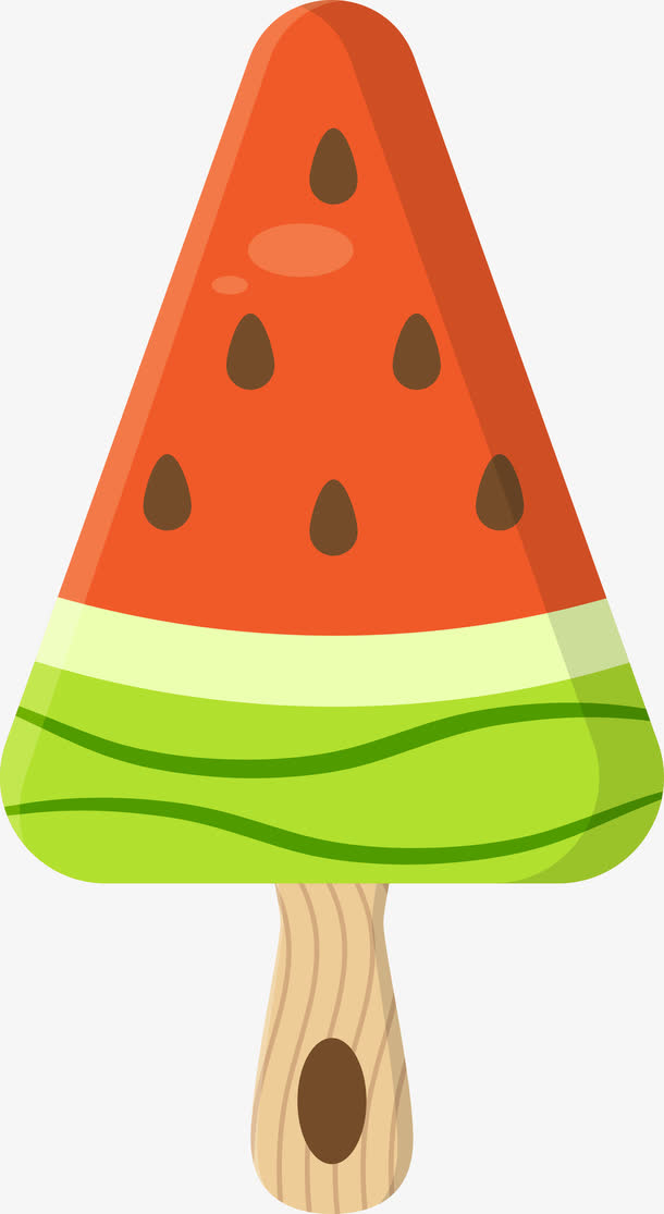 西瓜冰淇淋矢量素材图
