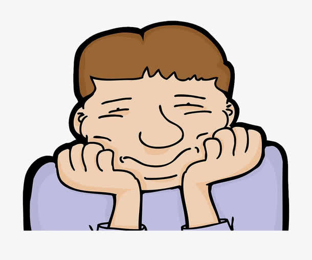 双手托腮卡通风格男士沮丧表情包