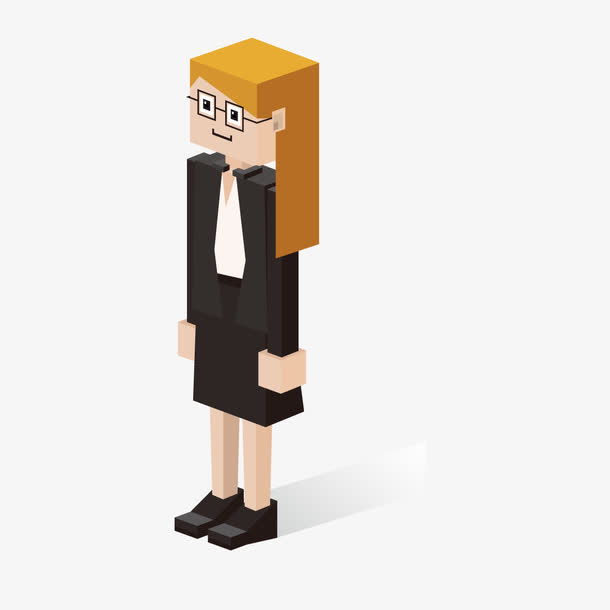 时尚3d方块人物