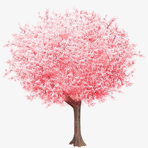 粉色浪漫装饰树木设计图