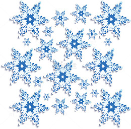 暖冬蓝色雪花花纹