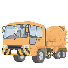 手绘卡通水泥搅拌车玩具车