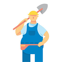 矢量卡通城市职业建筑工人素材
