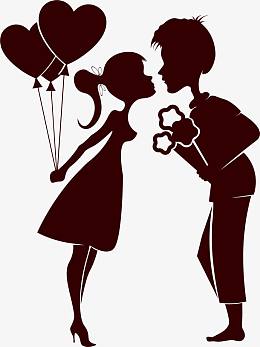 情侣剪影素材_情侣剪影png图片下载_觅元素