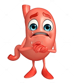 胃卡通人立体插画